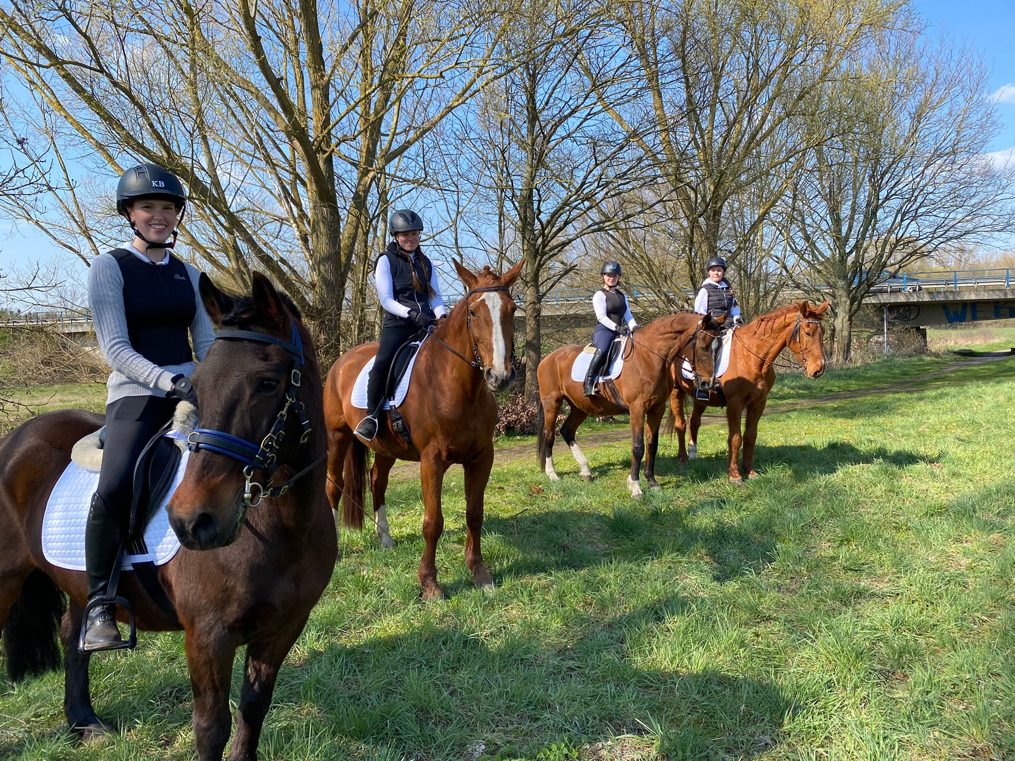 Ausritt einer Reitgruppe der Reitschule Sommerwiese